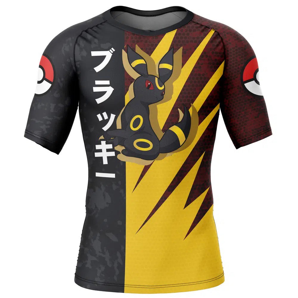 Umbreon Attack Pokemon Short Sleeve Rash Guard Compression Shirt