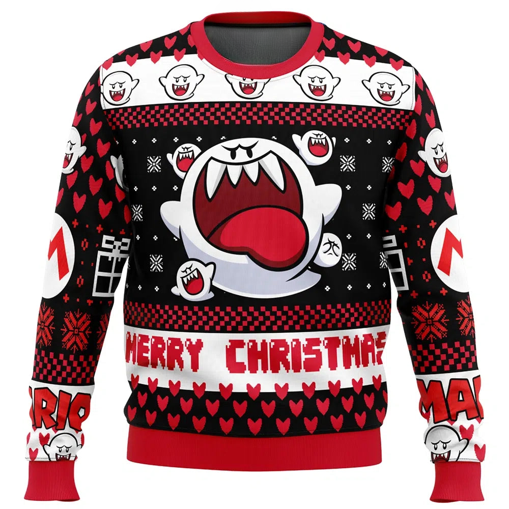 Boo Super Mario Bros Ugly Christmas Sweater