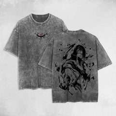 Nysekai "Uchiha Itachi Sharingan Eyes Naruto" Vintage Washed Oversized T-Shirt Nysekai