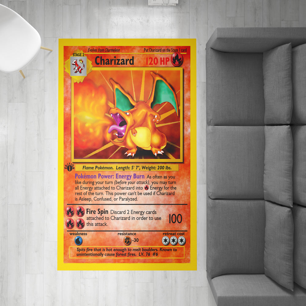 Charizard Pokemon Card Custom Rug