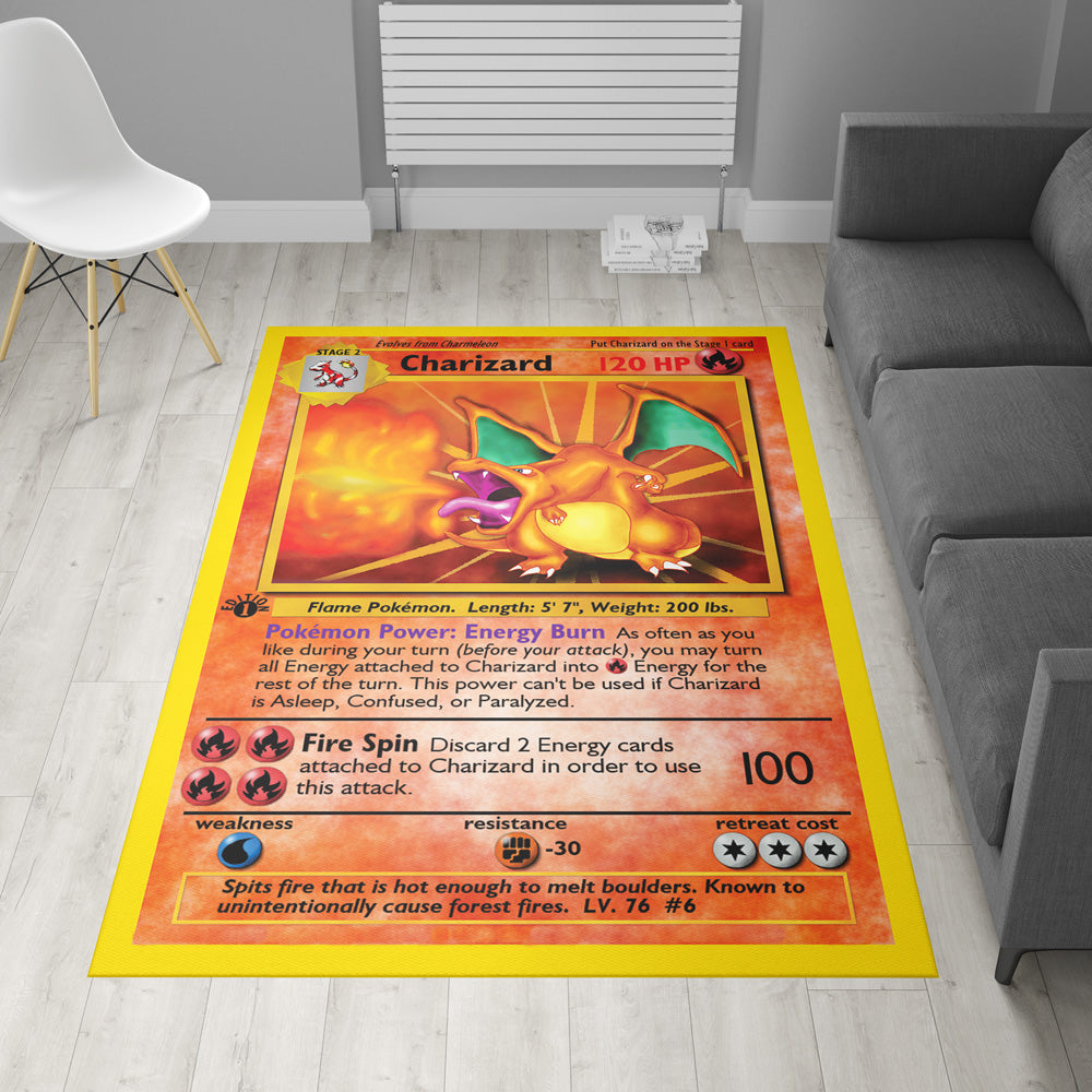 Charizard Pokemon Card Custom Rug