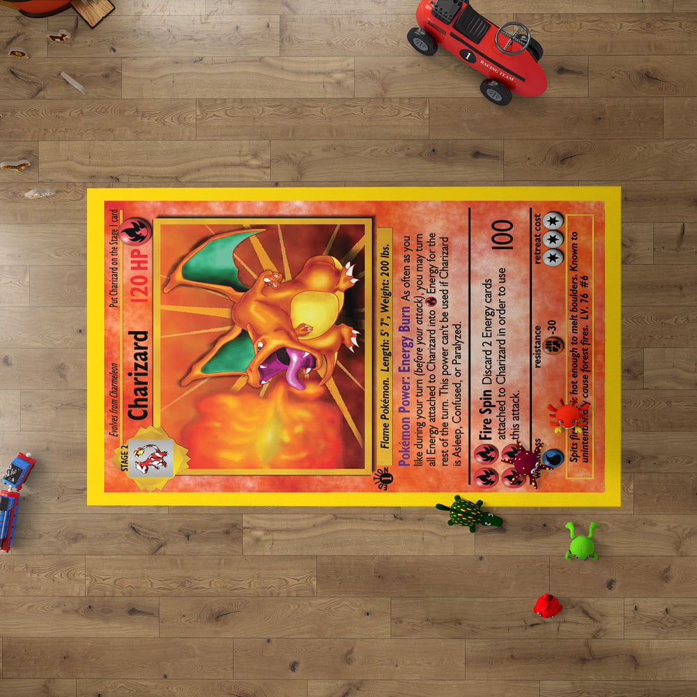 Charizard Pokemon Card Custom Rug