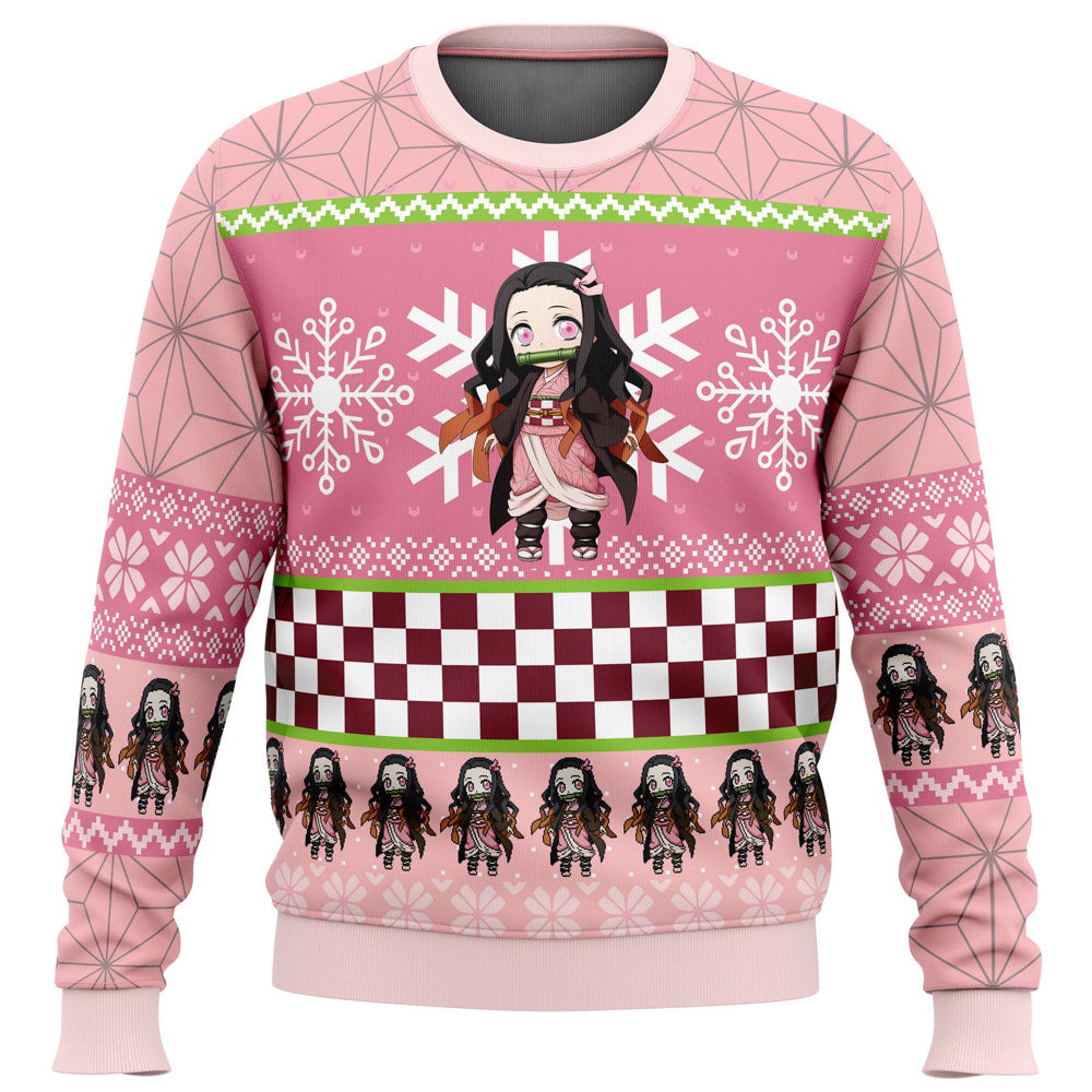 Chibi Christmas Nezuko Kamado Demon Slayer Ugly Christmas Sweater