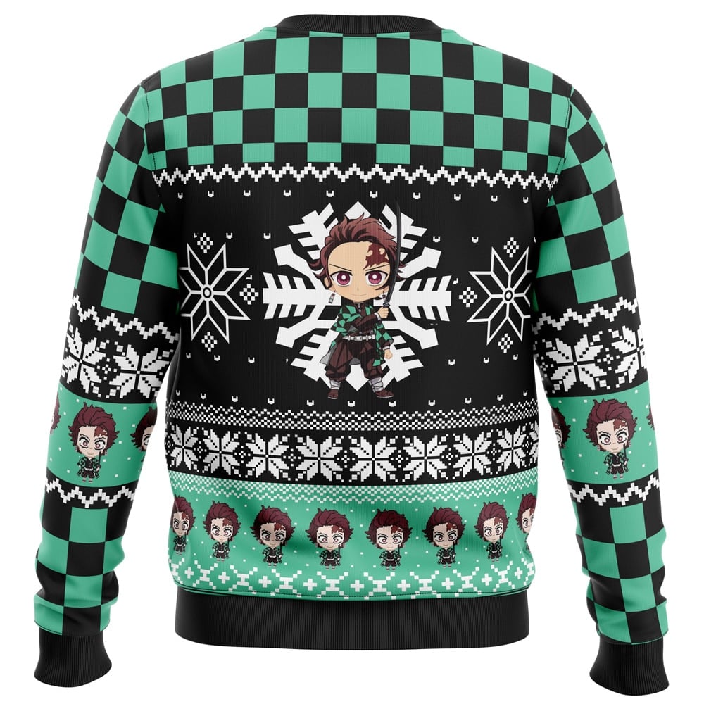 Chibi Christmas Tanjiro Kamado Demon Slayer Ugly Christmas Sweater