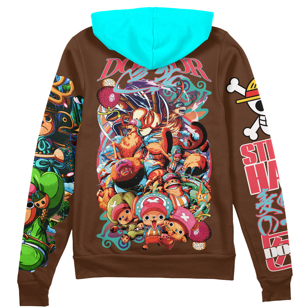 Tony Tony Chopper V4 One Piece Streetwear Zip Hoodie Jacket