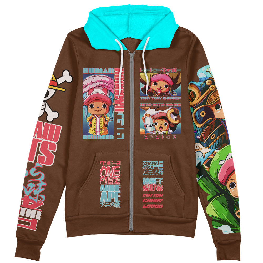 Tony Tony Chopper V4 One Piece Streetwear Zip Hoodie Jacket