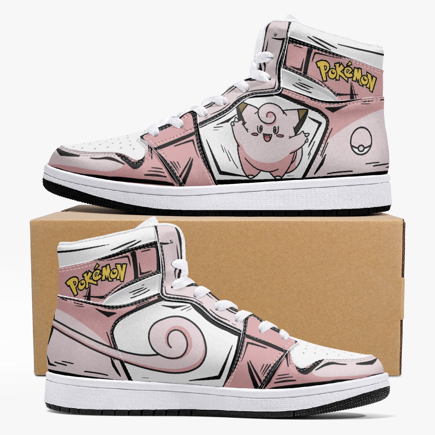 Clefairy Pokemon Mid 1 Basketball Shoes