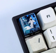 Blue and Black Koi keycap - Hirosart