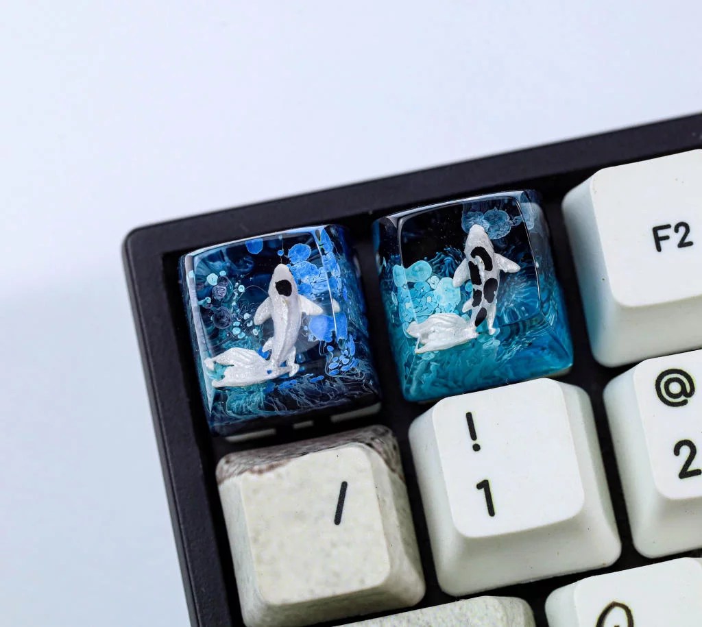 Blue and Black Koi keycap - Hirosart