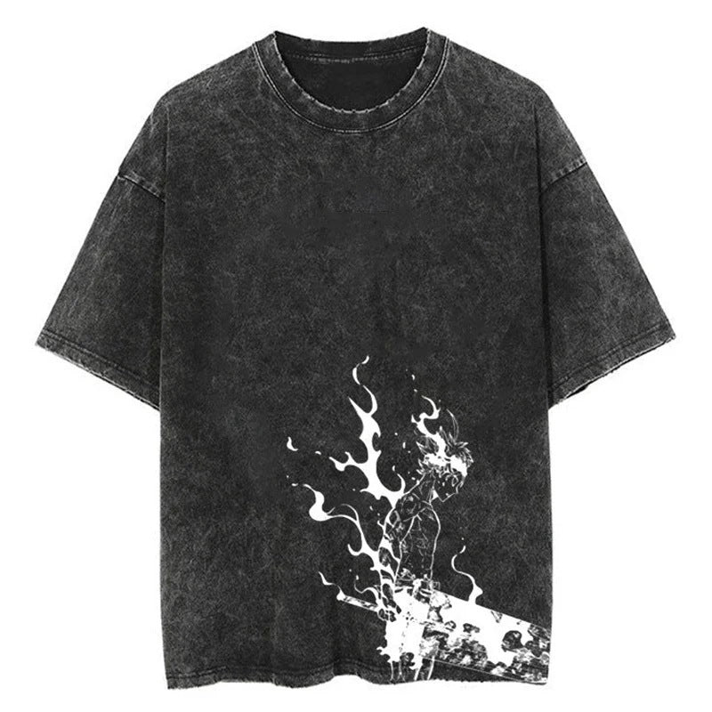 Nysekai "Darkness" Black Clover Vintage Washed Oversized T-Shirt