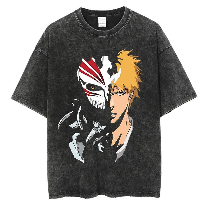 Nysekai "Hollow Mask" Bleach Vintage Washed Oversized T-Shirt