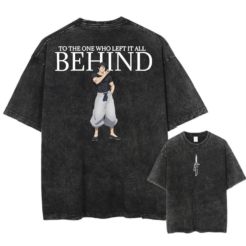 Nysekai "Left it all behind" Jujutsu Kaisen Vintage Washed Oversized T-Shirt