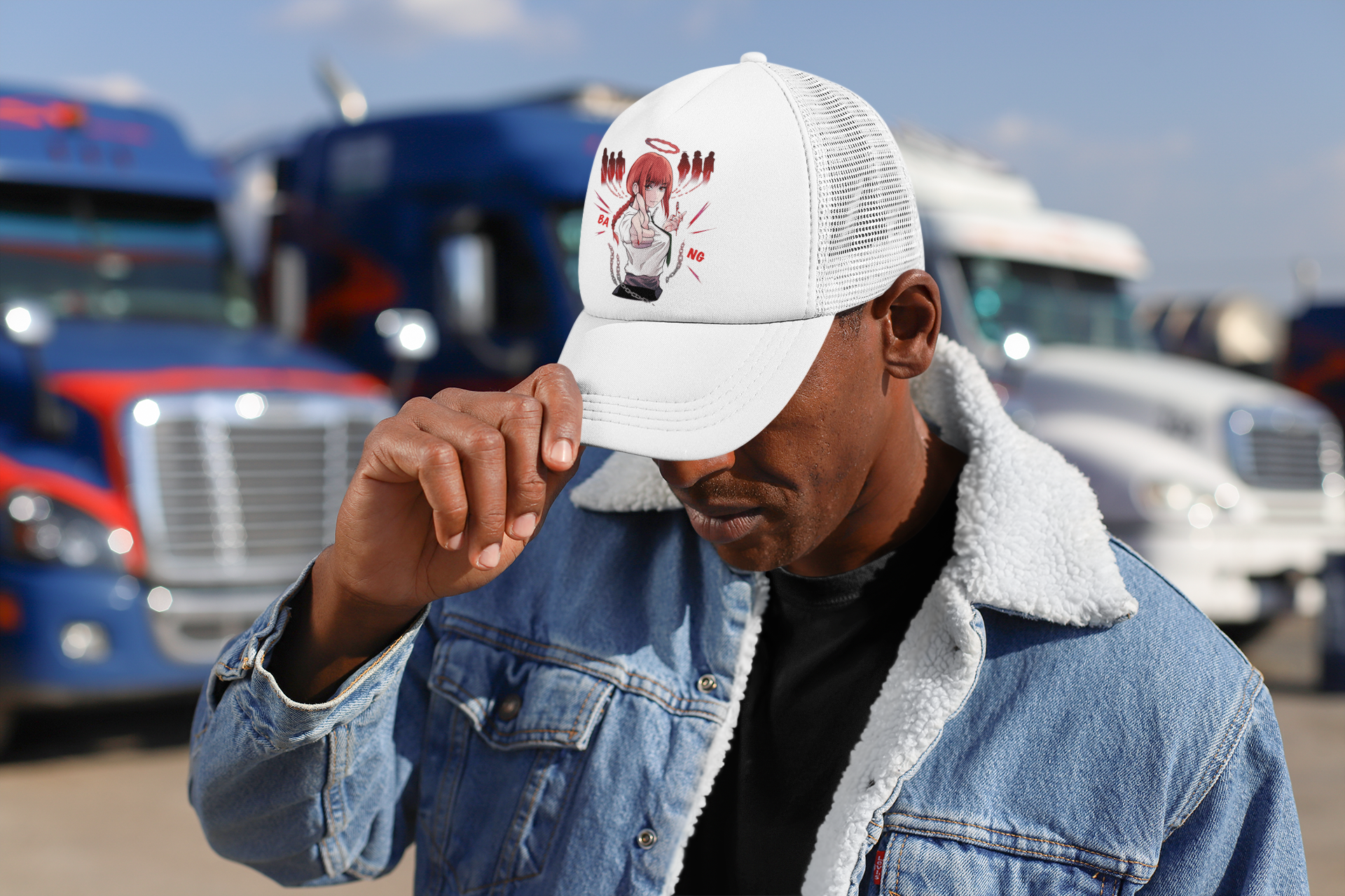 Nysekai "Makima X bang - Chainsaw Man" Trucker Hat