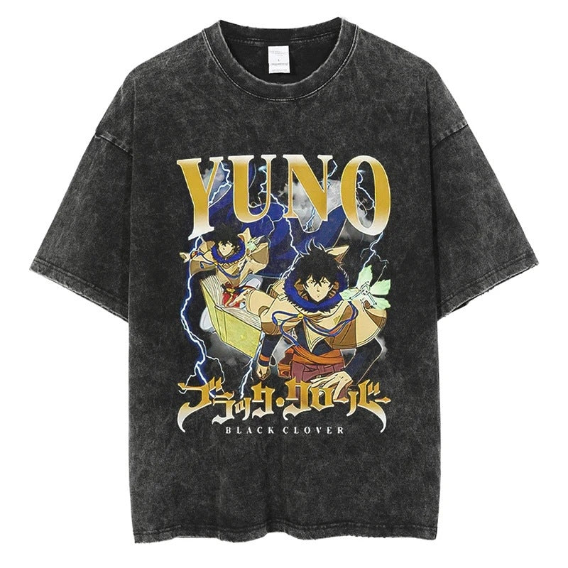 Nysekai "Yuno" Black Clover Vintage Washed Oversized T-Shirt