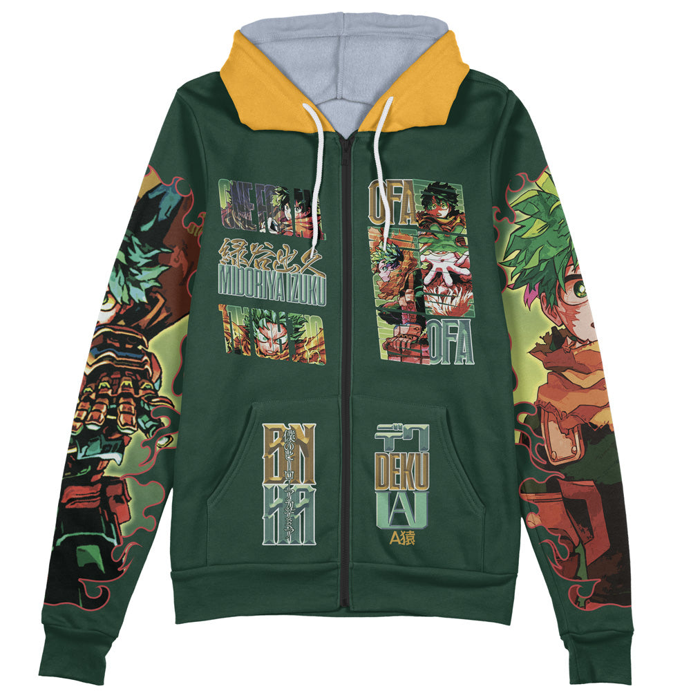 Midoriya Izuku V2 My Hero Academia Streetwear Zip Hoodie Jacket