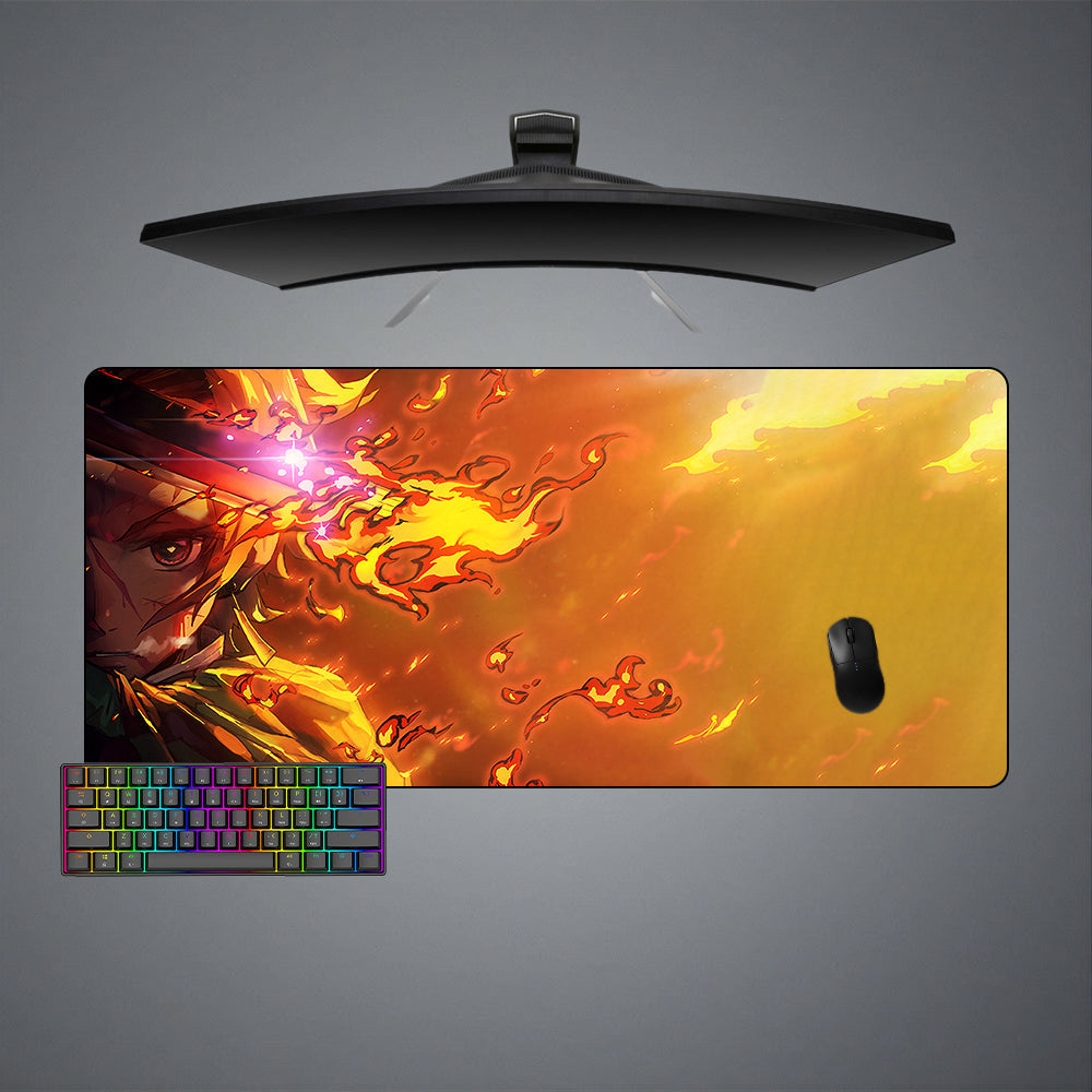 Demon Slayer Tanjiro Fire Size Gaming Mouse Pad - Nysekai