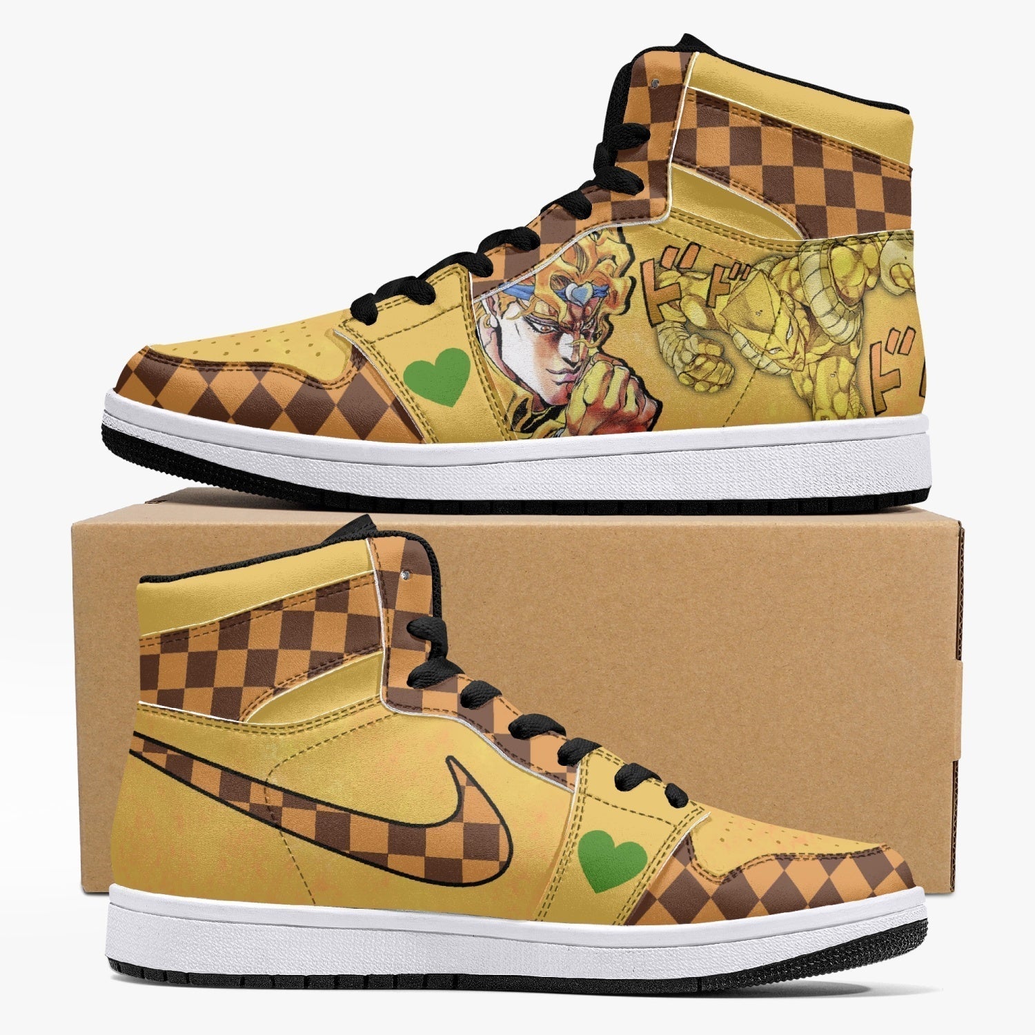 Dio Brando vs Jotaro Kujo JoJo's Bizarre Adventure Mid 1 Basketball Shoes for Kids