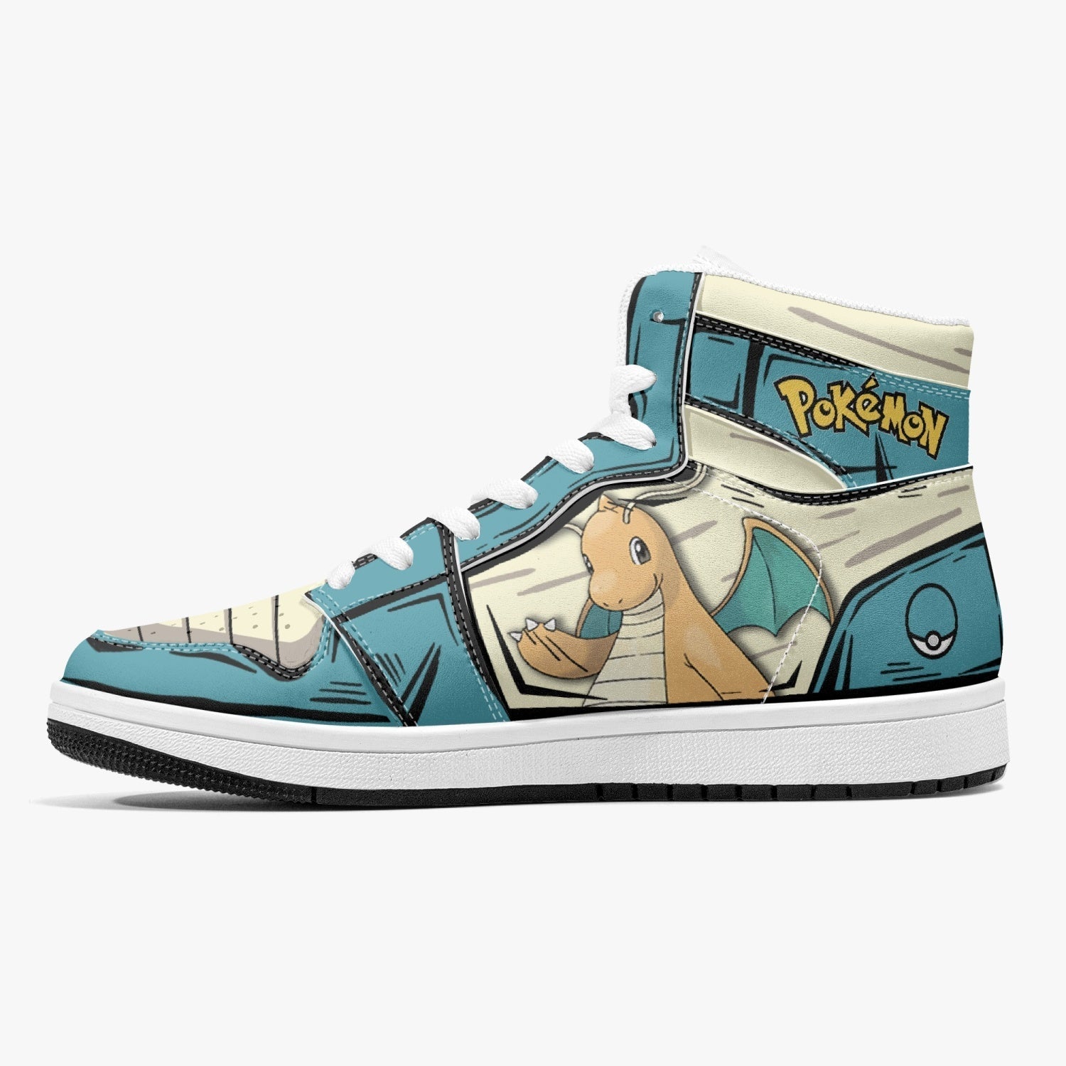 Dragonite Pokemon Mid 1 Basketball Shoes