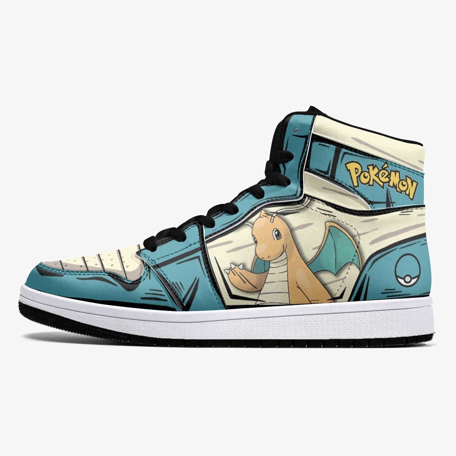 Dragonite Pokemon Mid 1 Basketball Shoes