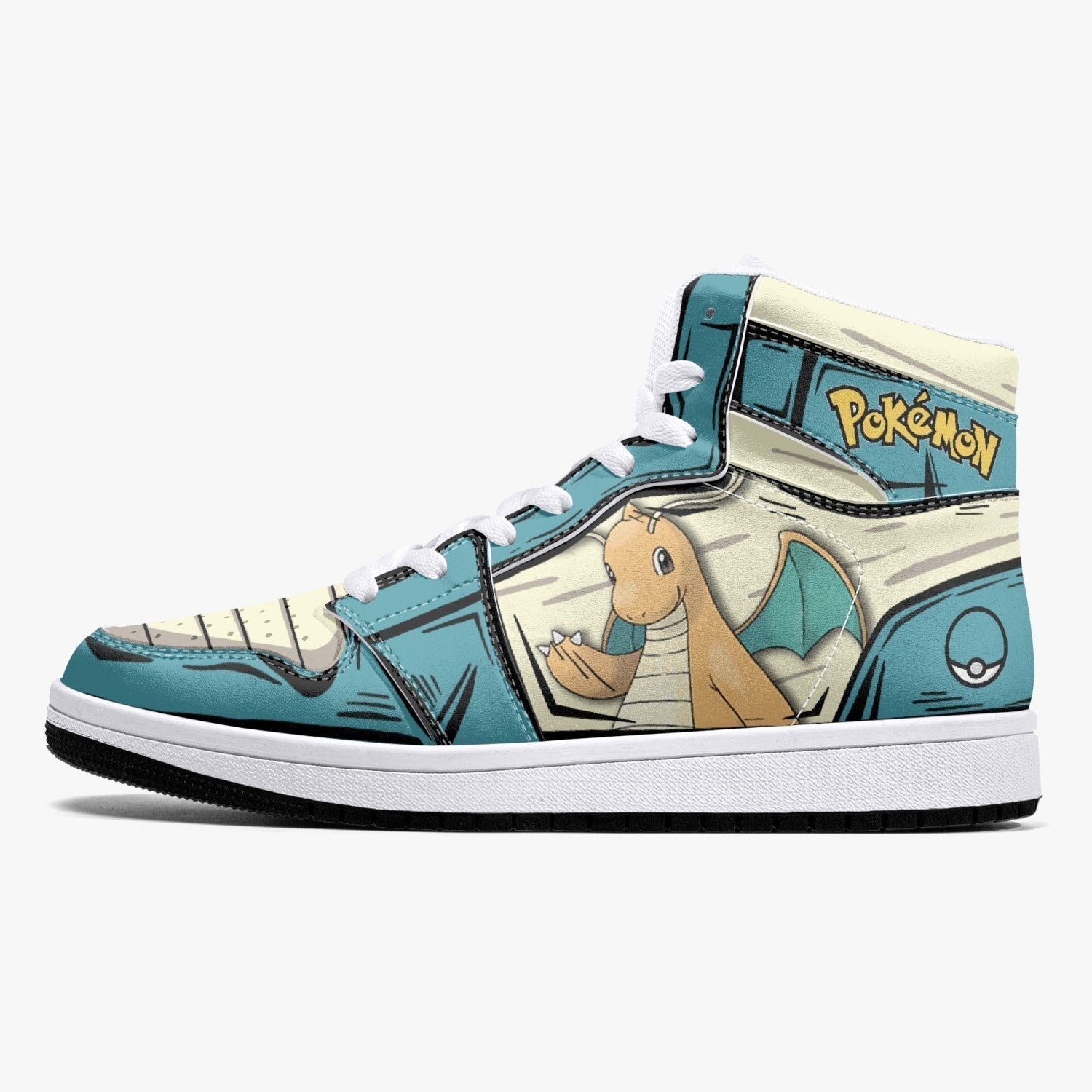 Dragonite Pokemon Mid 1 Basketball Shoes