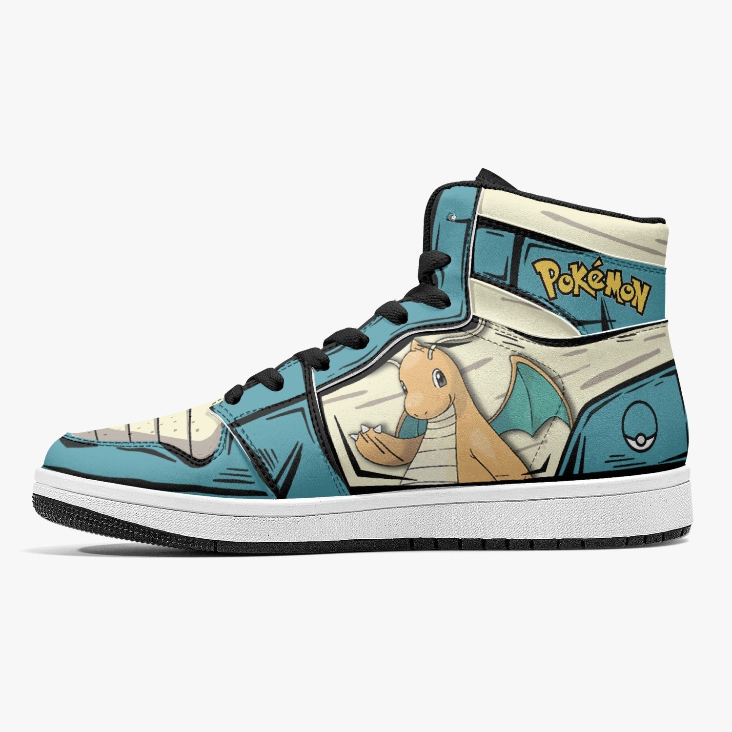 Dragonite Pokemon Mid 1 Basketball Shoes