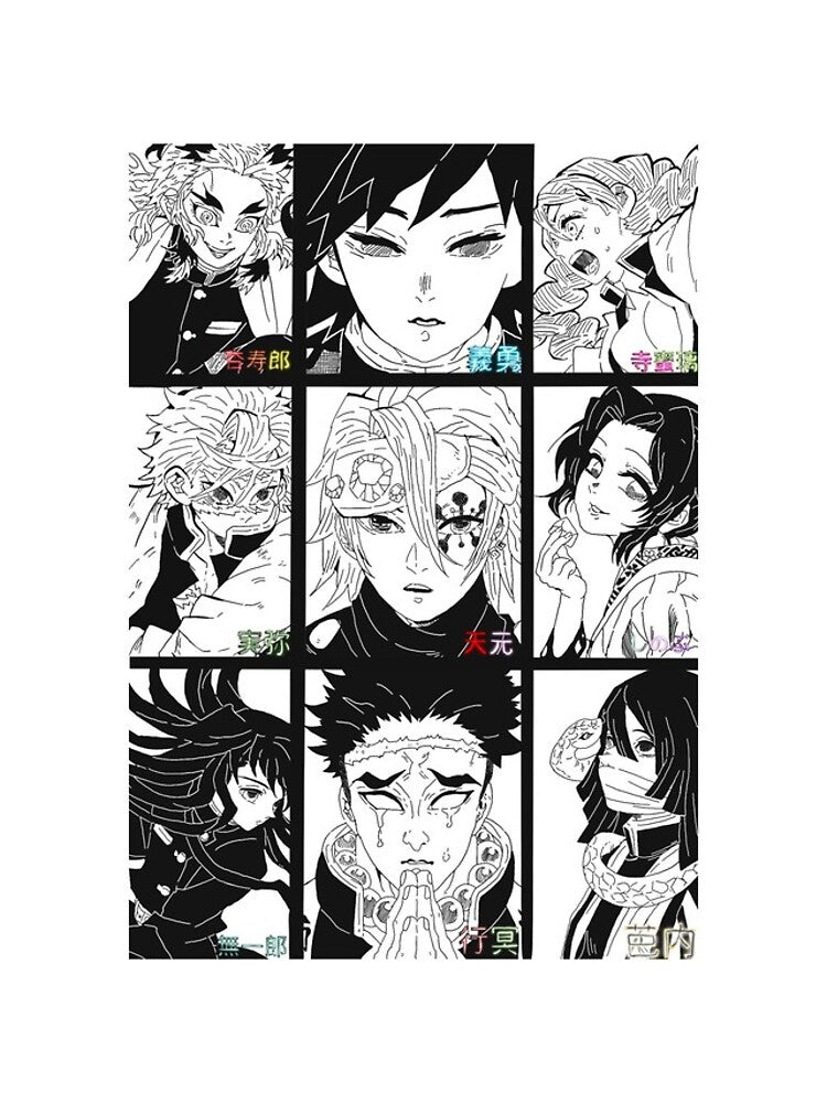 Nysekai "9 Hashira B&W Portrait" Demon Slayer iPhone 11Pro-16Pro Tough Case