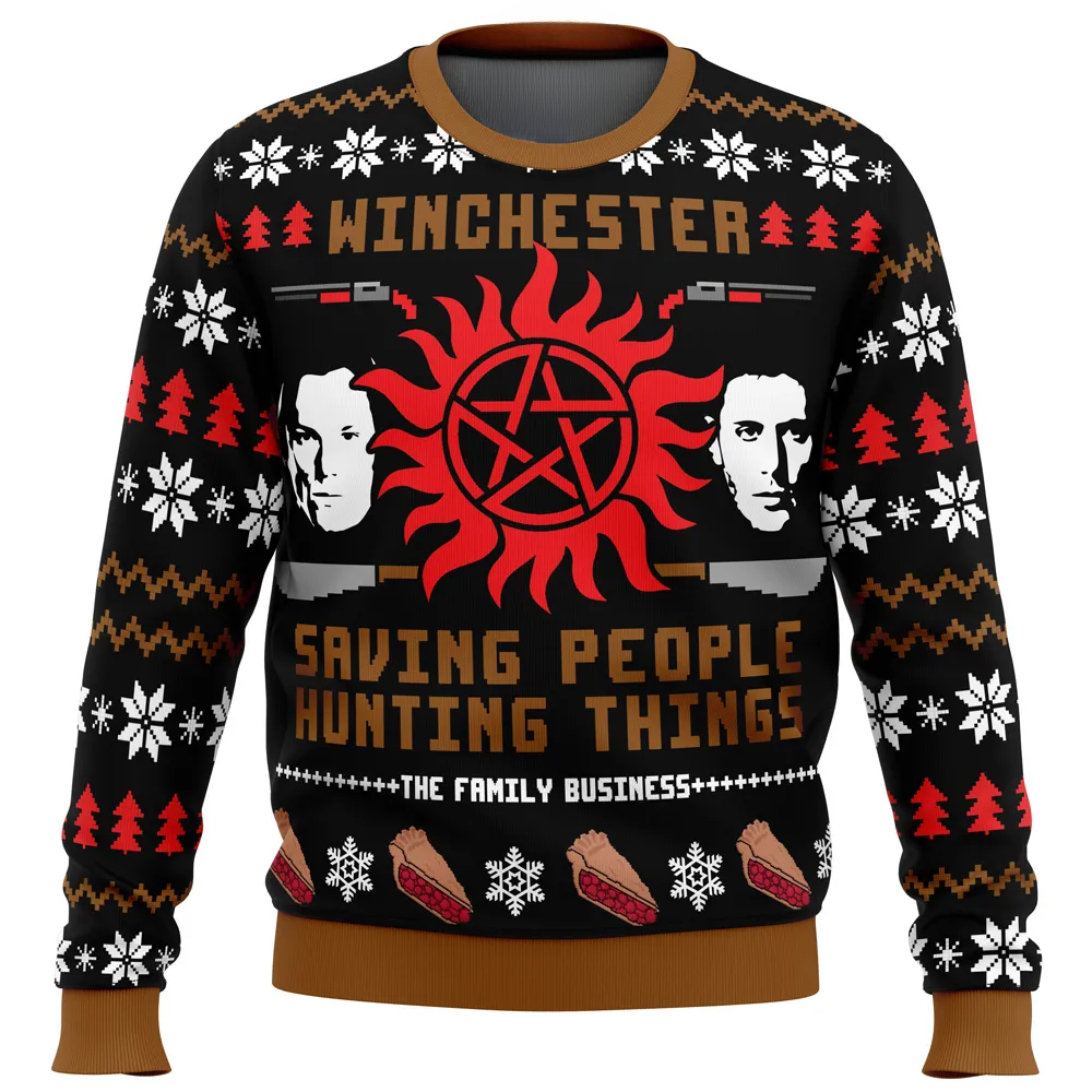 Christmas with the Winchesters Supernatural Ugly Christmas Sweater