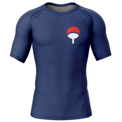 Uchiha Symbol Naruto V2 Short Sleeve Rash Guard Compression Shirt