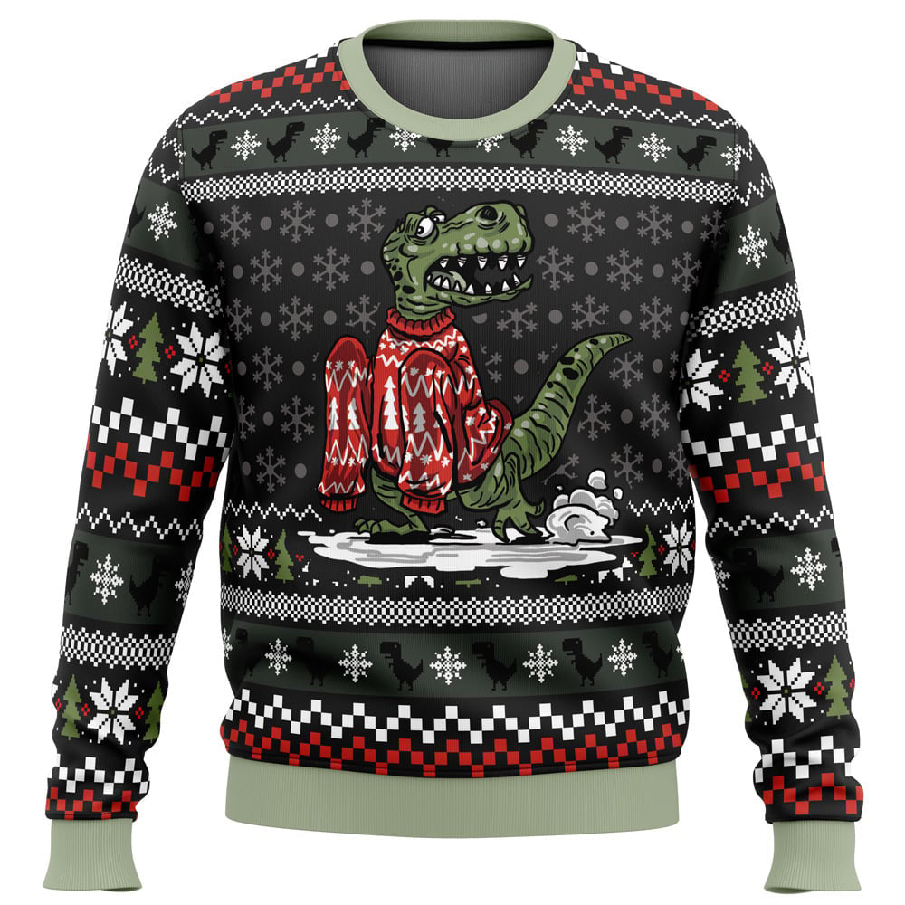 Wrong Size Dinosaurs Ugly Christmas Sweater