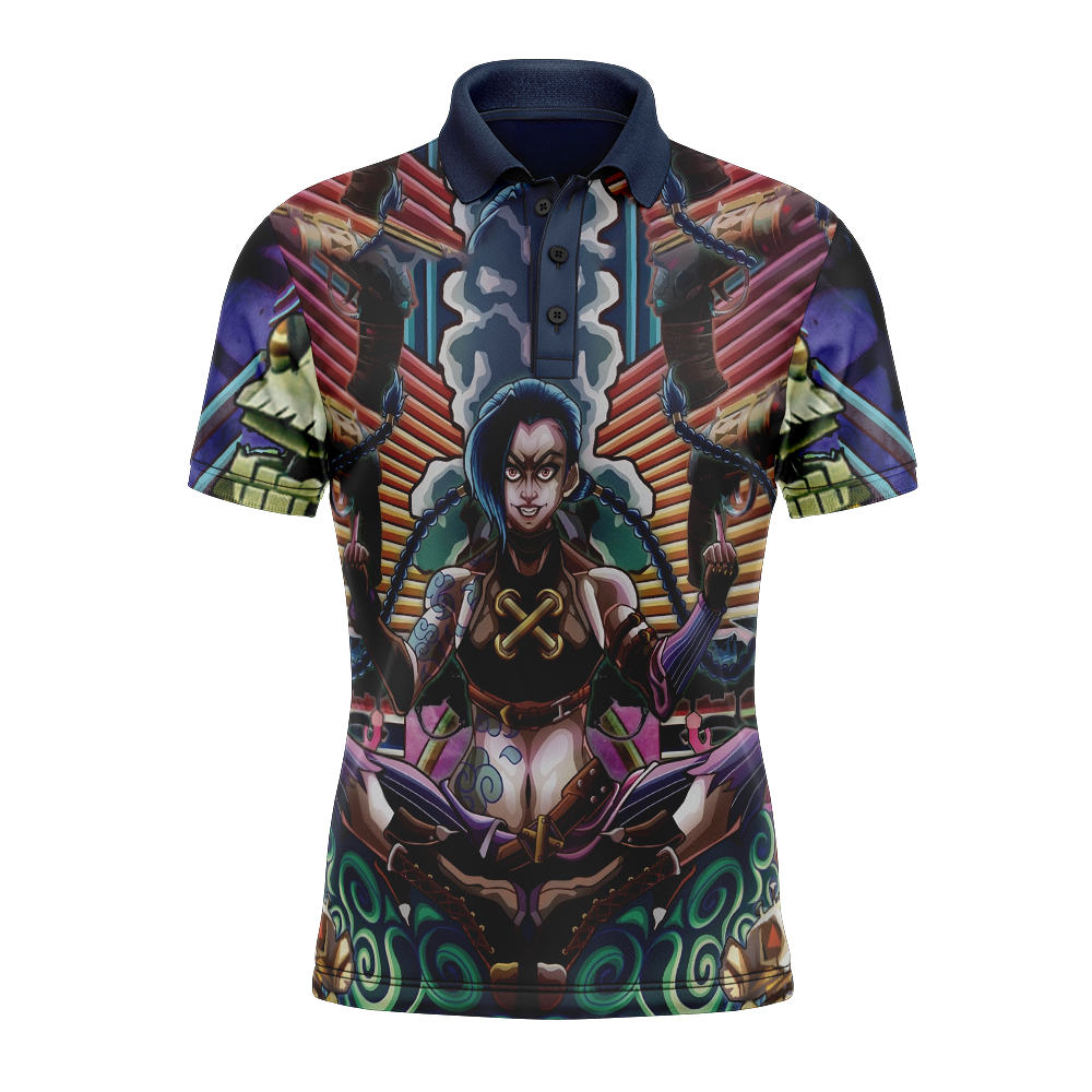 Trippy Jinx Arcane League of Legends Polo Goft Shirt