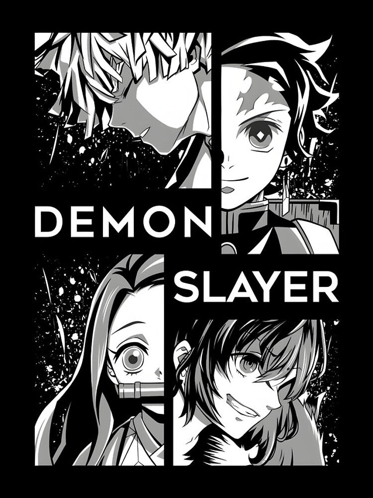Nysekai "Demon Slayer Black and White Manga iPhone 11Pro-16Pro Tough Case