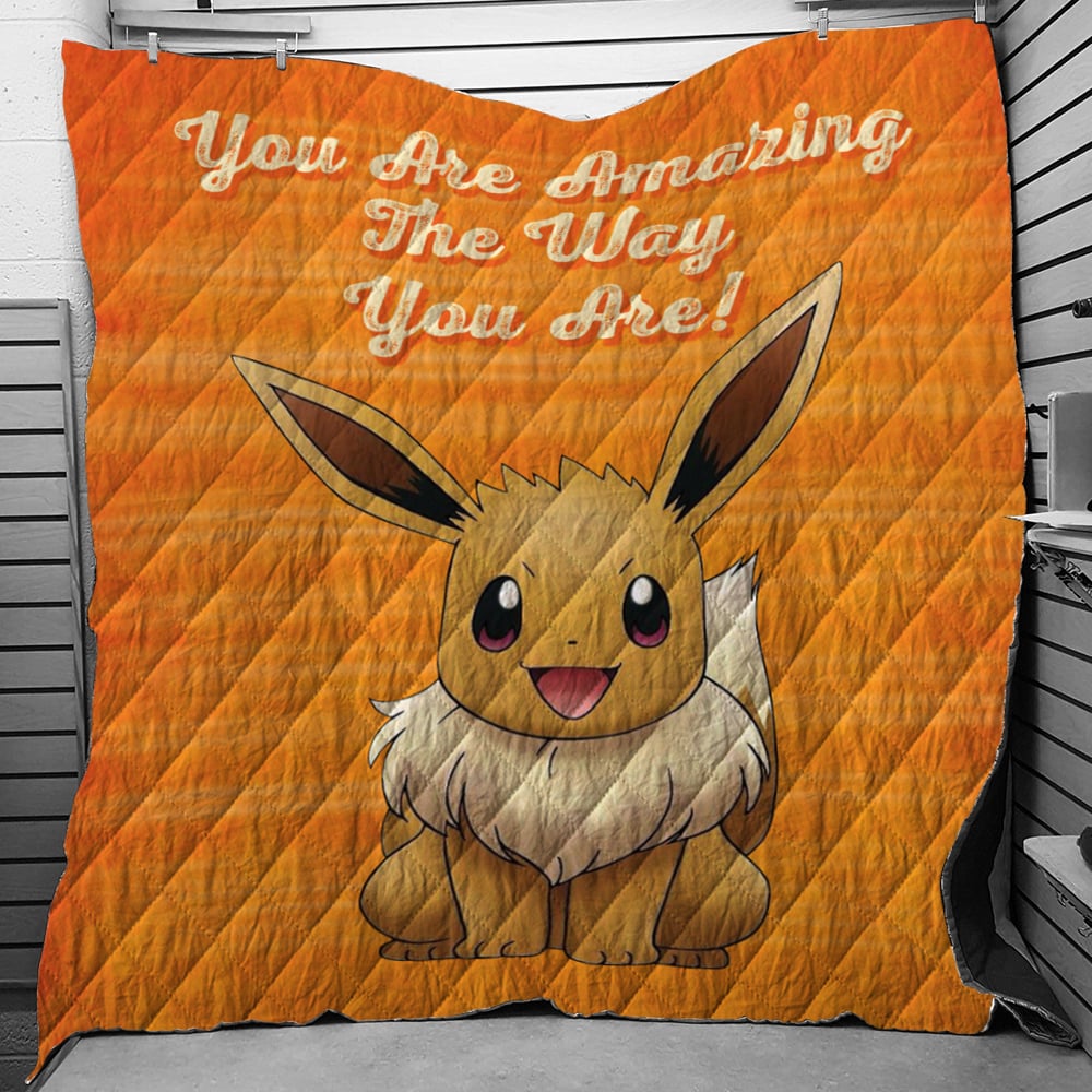 Eevee Amazing Pokemon Quilt Blanket