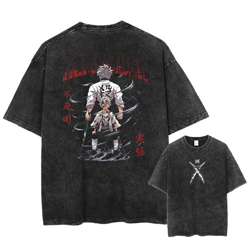 Nysekai "Brothers" Demon Slayer Vintage Washed Oversized T-Shirt