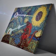 Epic Battle Dragonball Z Starry Night Canvas Print Wall Art