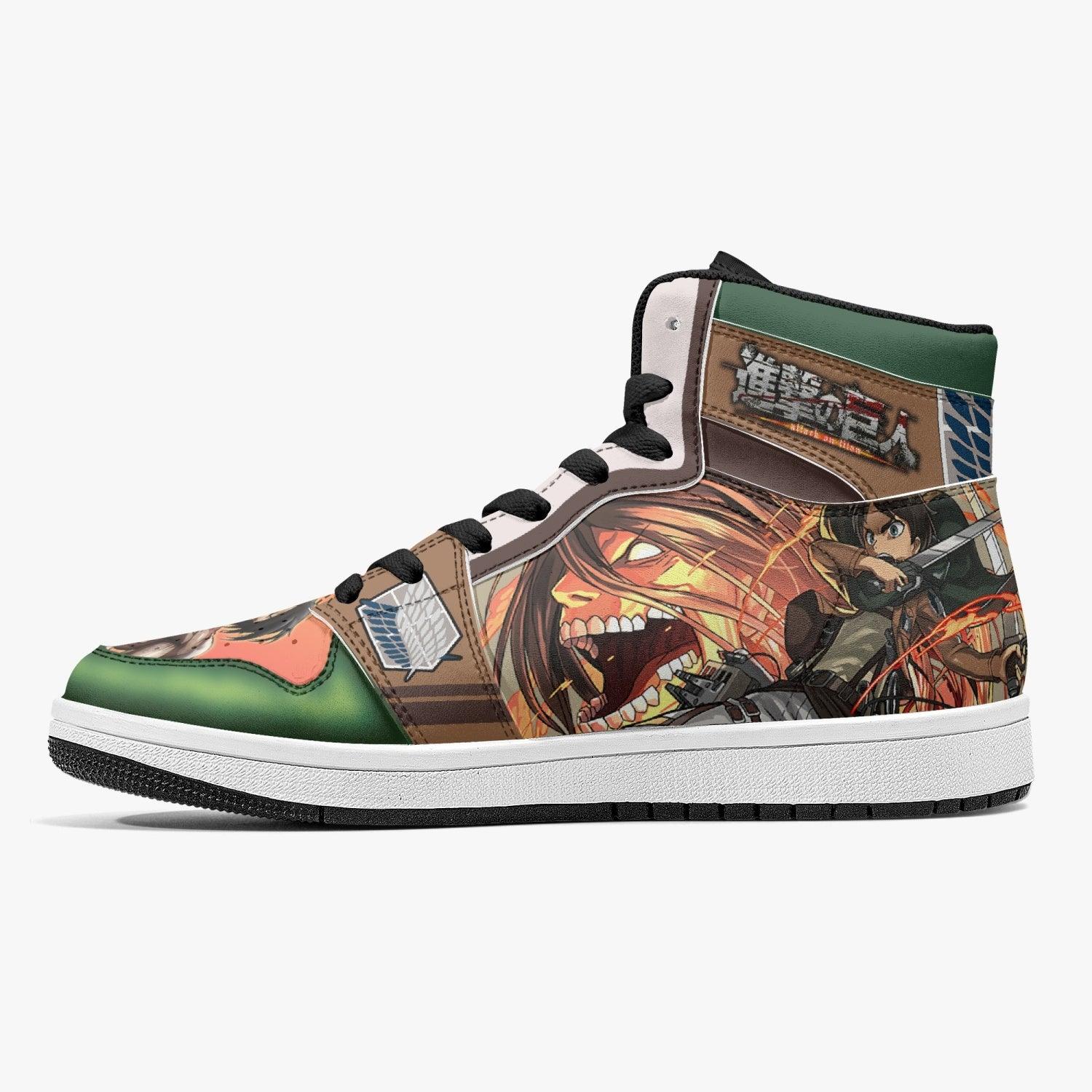 Eren Yeager Titan Transformation Attack on Titan Mid 1 Basketball Shoes for Kids