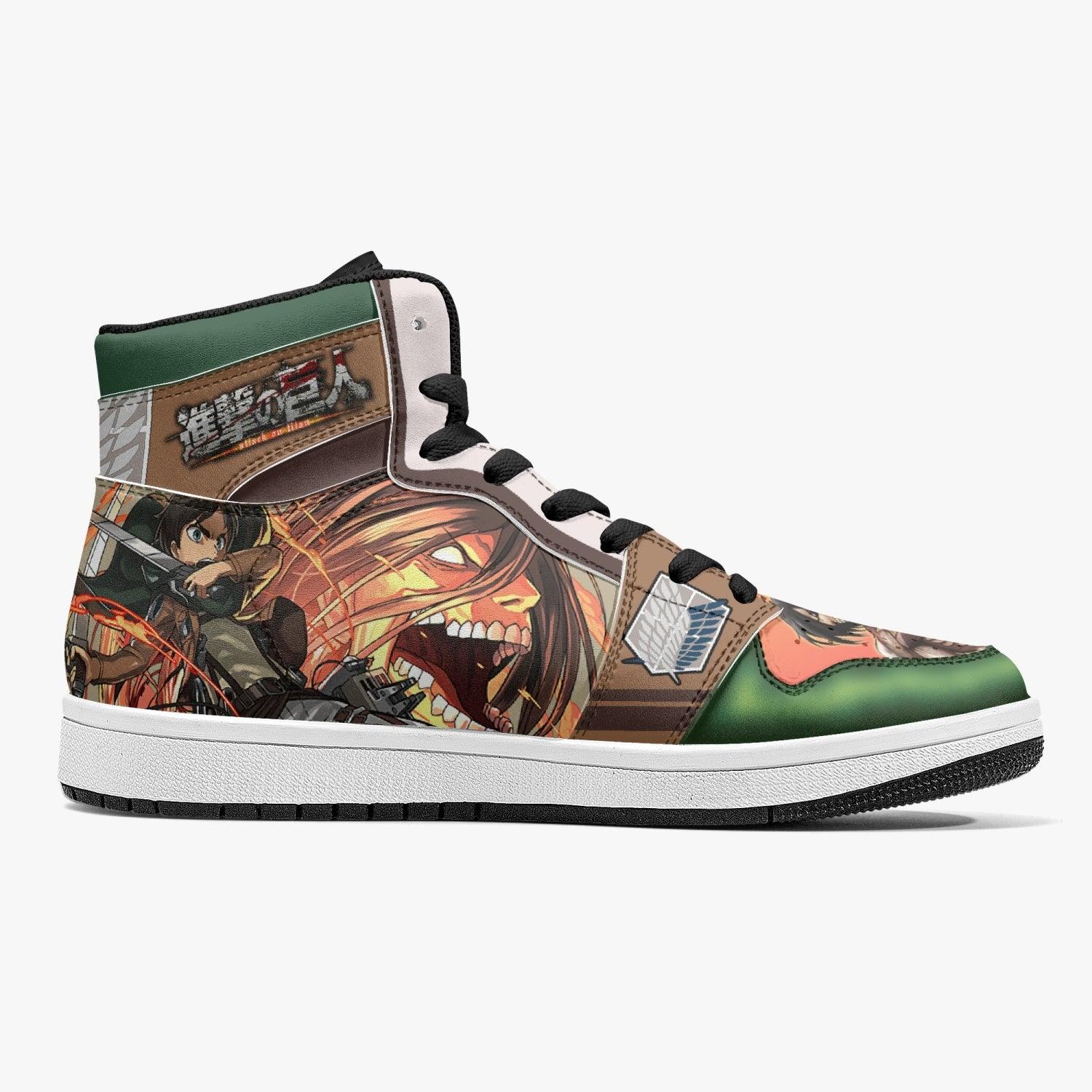 Eren Yeager Titan Transformation Attack on Titan Mid 1 Basketball Shoes for Kids