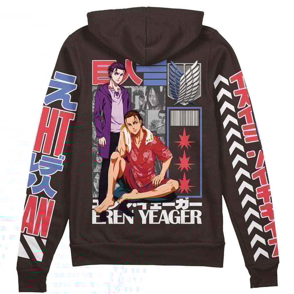 Eren Yeager V2 Attack on Titan" Streetwear Zip Hoodie Jacket