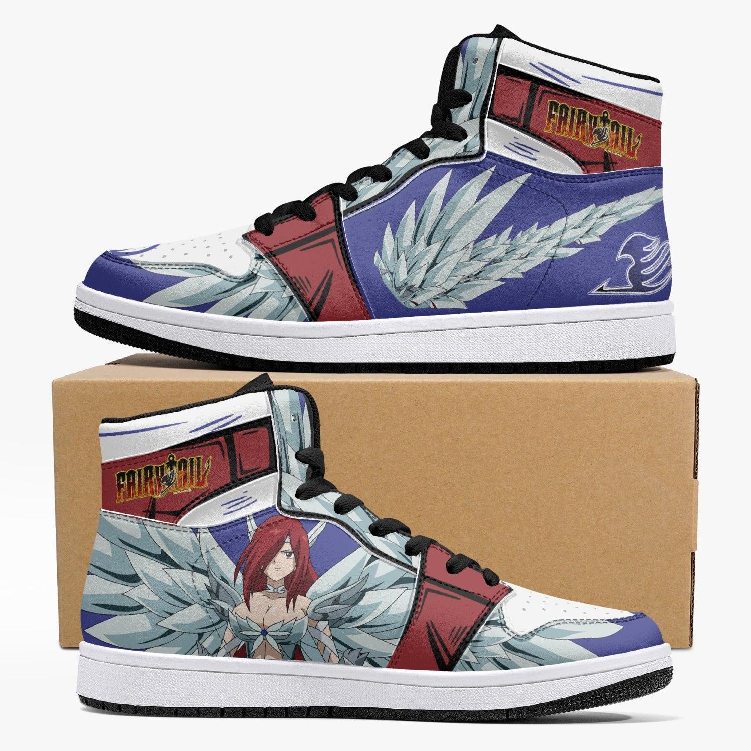 Erza Scarlet Heaven's Wheel Armor Fairy Tail Mid 1 Basketball Shoes for Kids