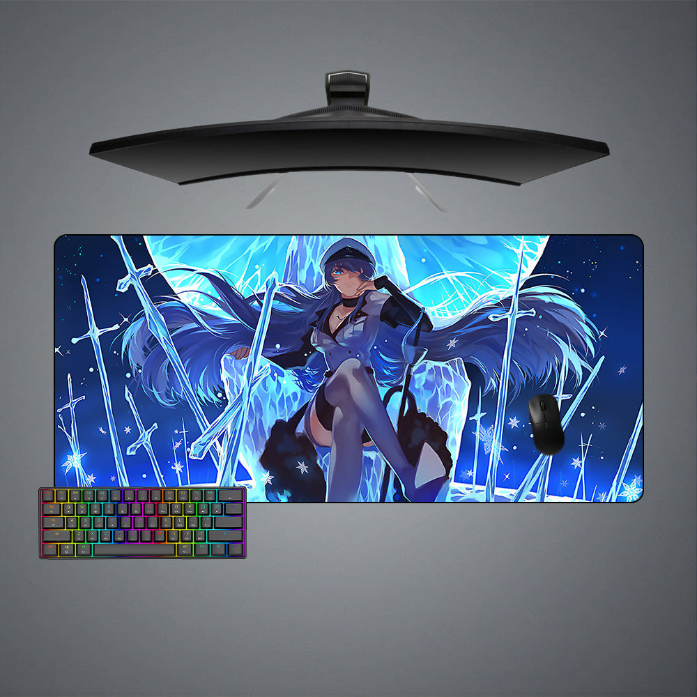 Esdeath The Ice Queen Design M-XXL Size Gaming Mouse Pad, Computer Desk Mat