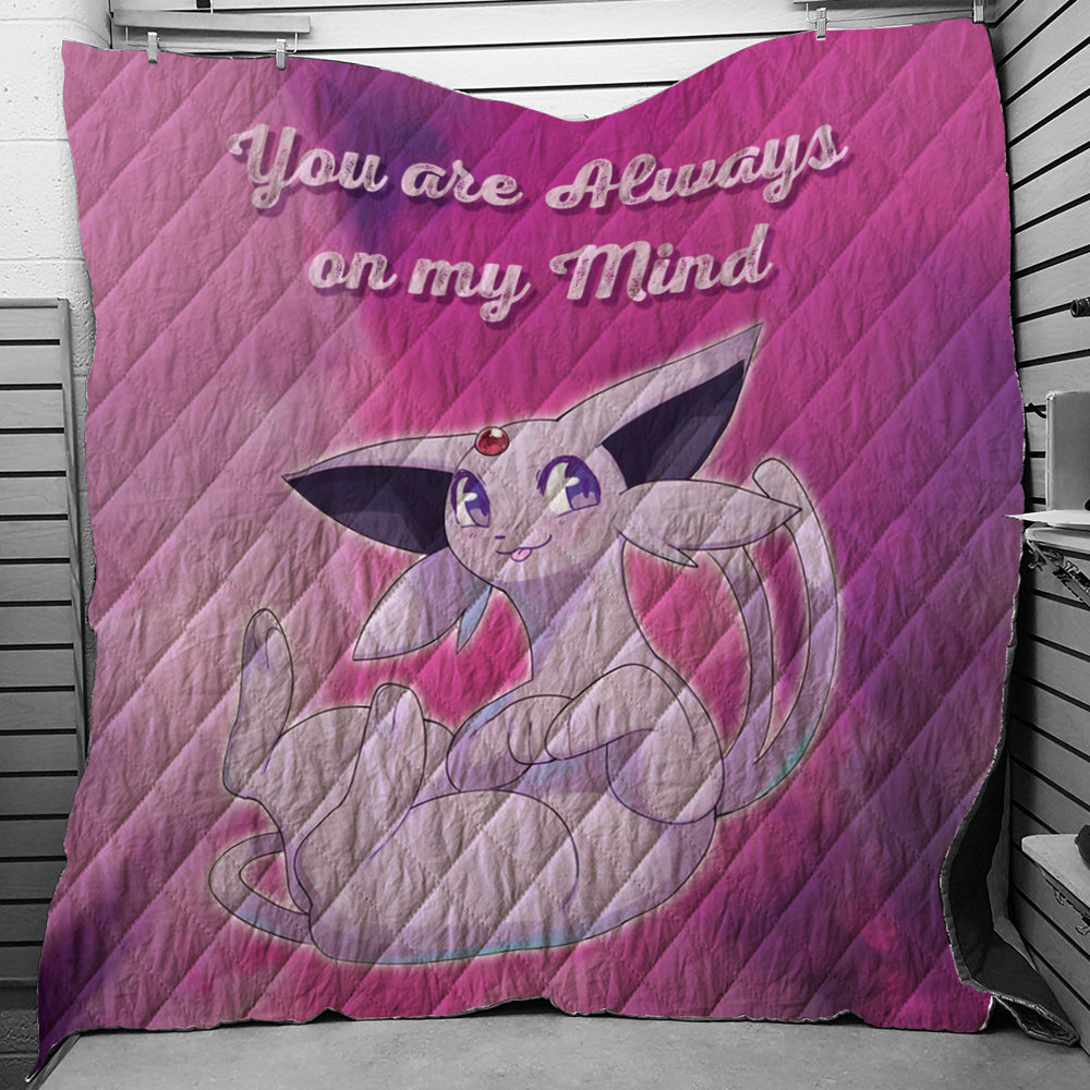 Espeon Always on my Mind Pokemon Quilt Blanket