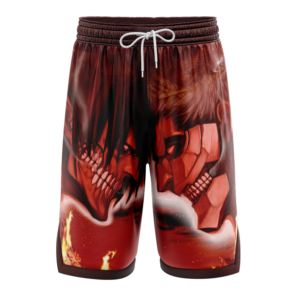 a pair of shorts with a picture of a demon