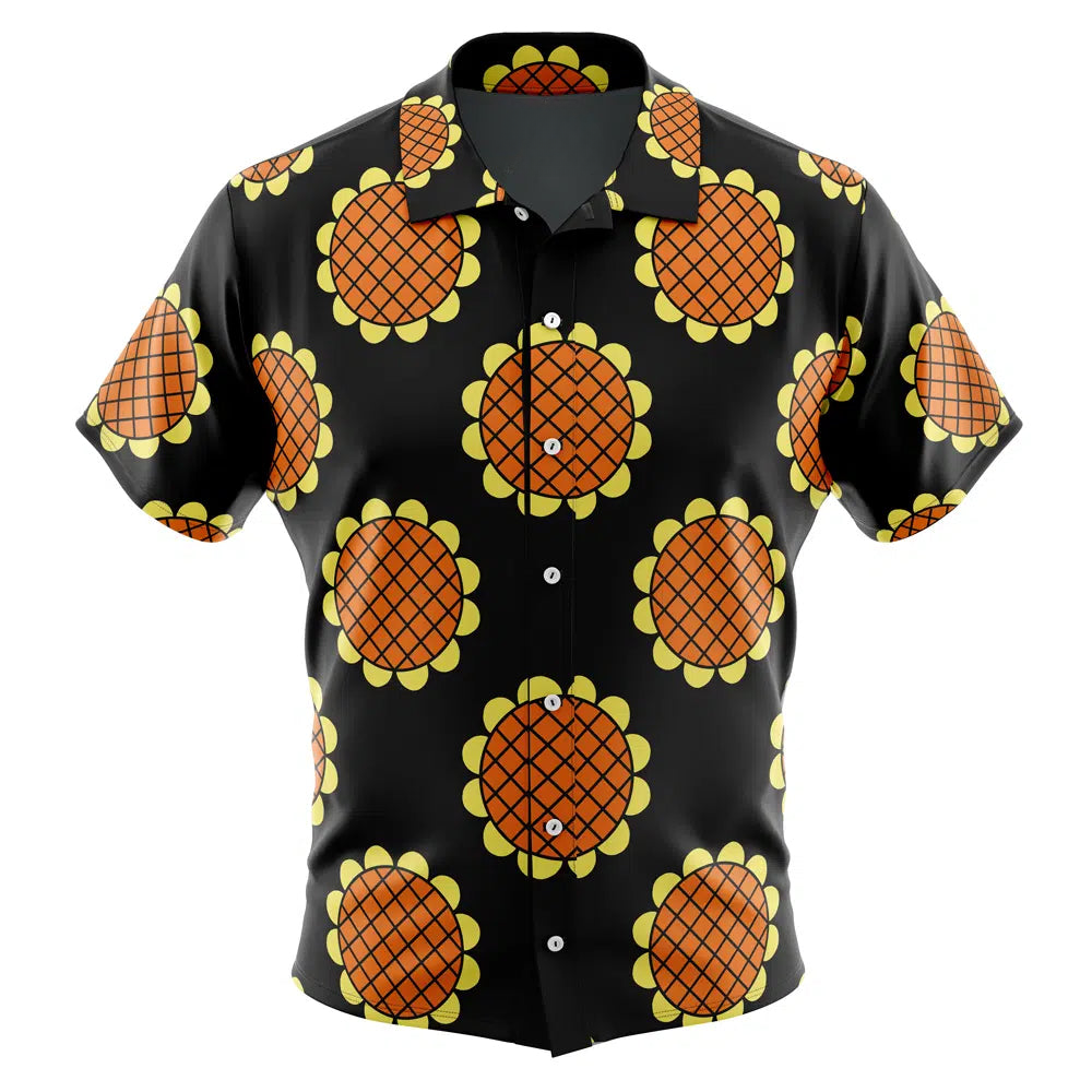 Monkey D. Luffy Black Dressrosa One Piece Button Up Hawaiian Shirt