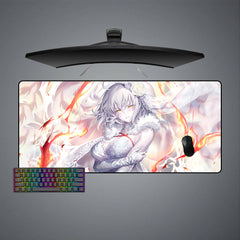 Jeanne d'Arc White Design M-XXL Size Gaming Mouse Pad, Computer Desk Mat