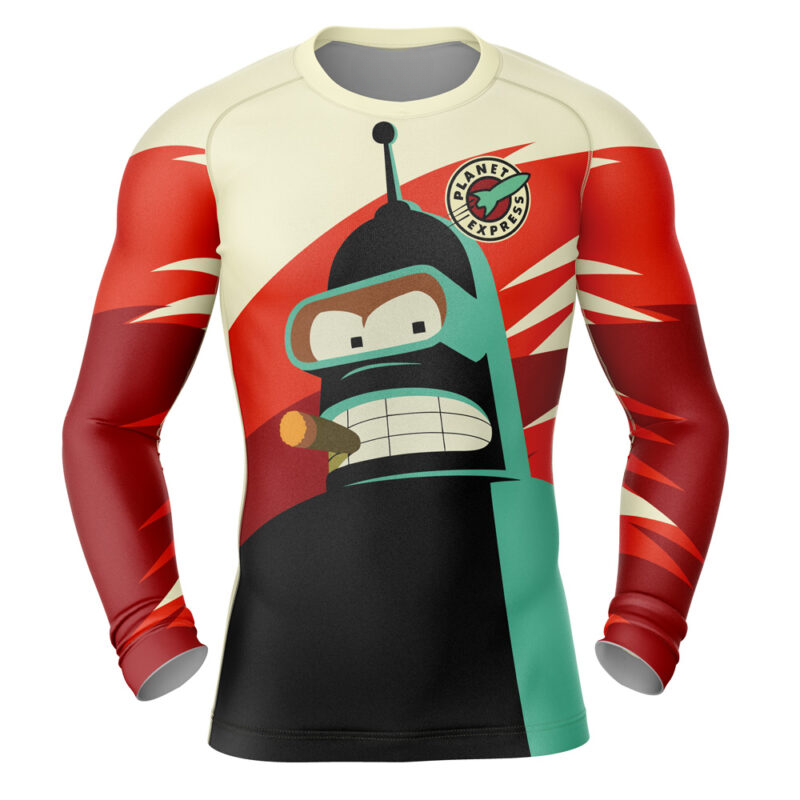 Bender Futurama Long Sleeve Rash Guard Compression