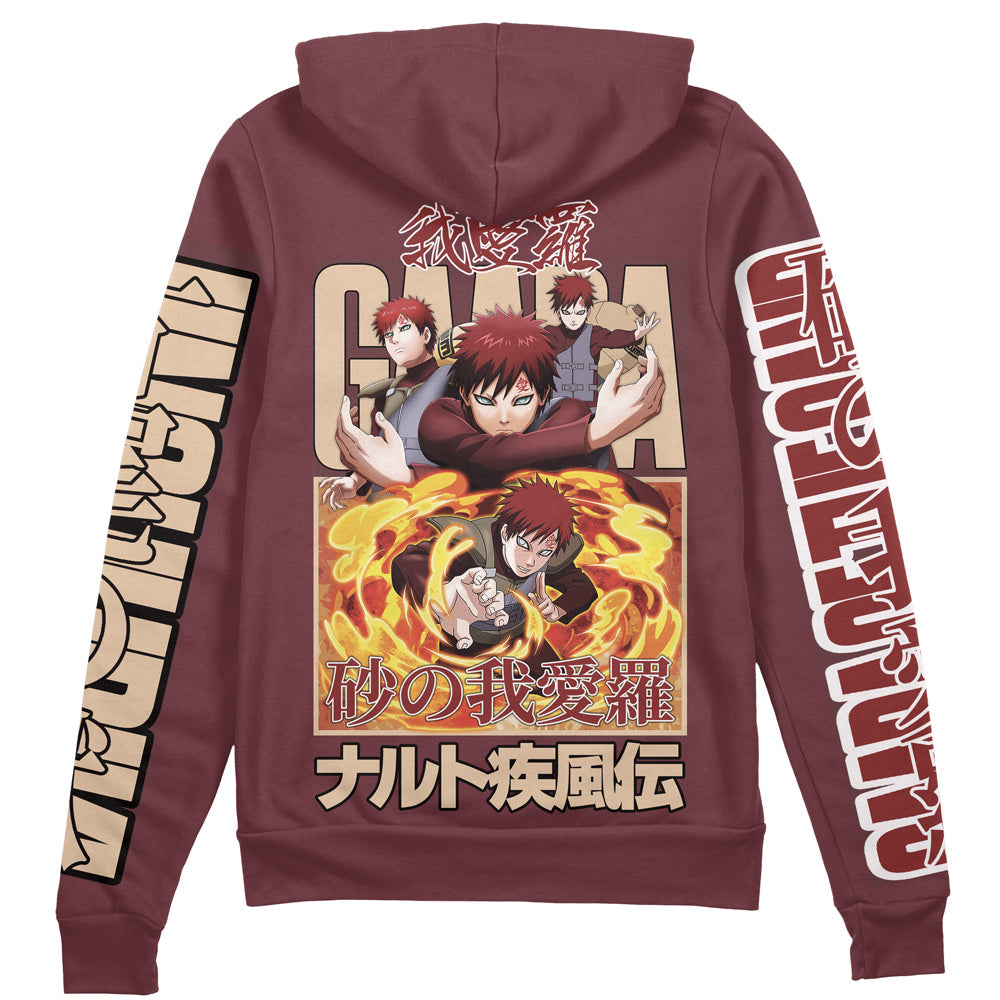 Gaara Shippuden Streetwear Zip Hoodie Jacket