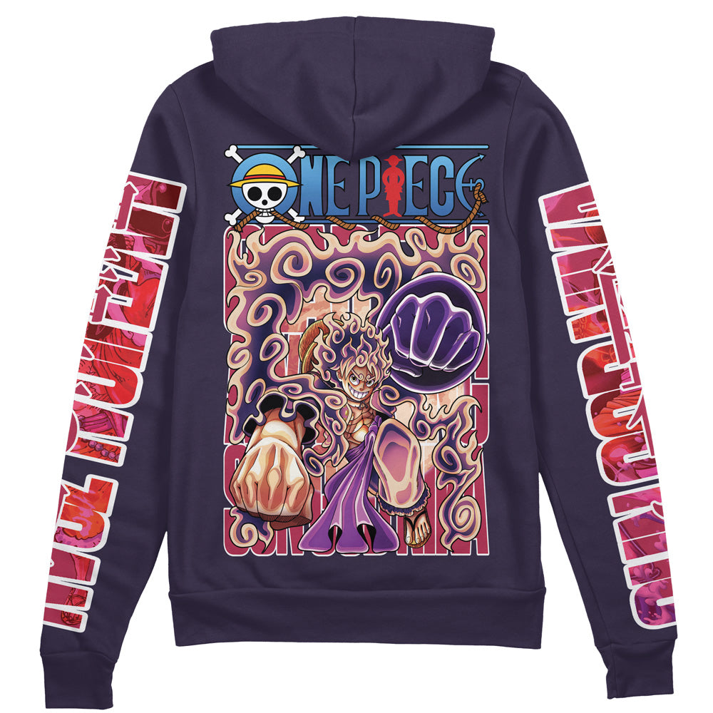 Gear 5th Luffy One Piece Streetwear Zip Hoodie Jacket