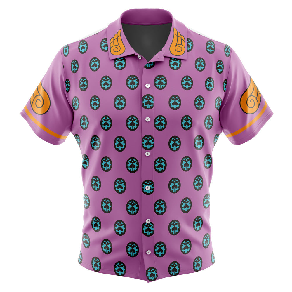 Giorno Giovanna Anime Jojo's Bizarre Adventure Button Up Hawaiian Shirt