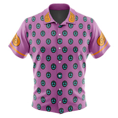 Giorno Giovanna Anime Jojo's Bizarre Adventure Button Up Hawaiian Shirt