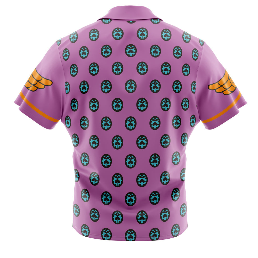 Giorno Giovanna Anime Jojo's Bizarre Adventure Button Up Hawaiian Shirt