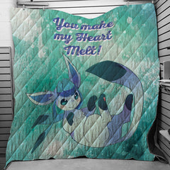 Glaceon Make Me Melt Pokemon Quilt Blanket